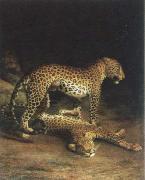 two leopards playing Jacques-Laurent Agasse